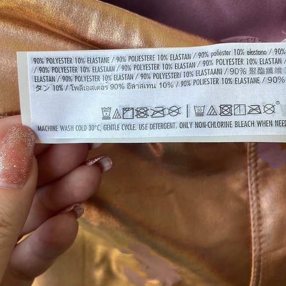 Disney Rose Gold EARidescent Mickey-Silhouette Print Leggings - Picture 6 of 9